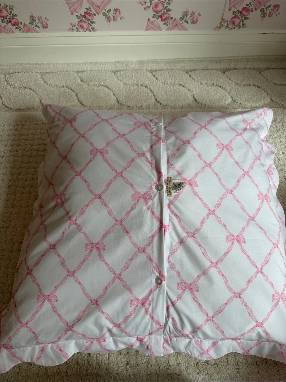 The Beaufort Bonnet Company Pink & White Lattice Throw Euro Shams - Set of 2